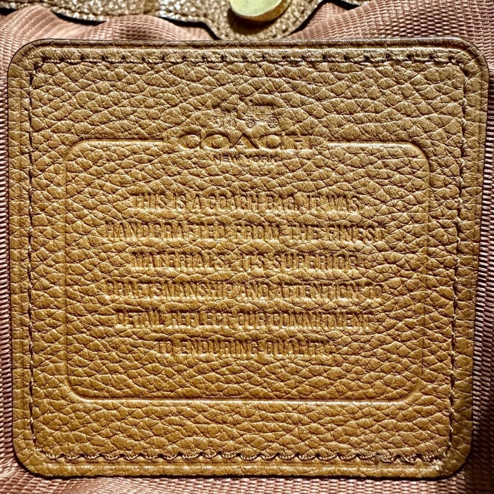 Coach Edie Brown Pebbled Leather Bag - Picture 7 of 9